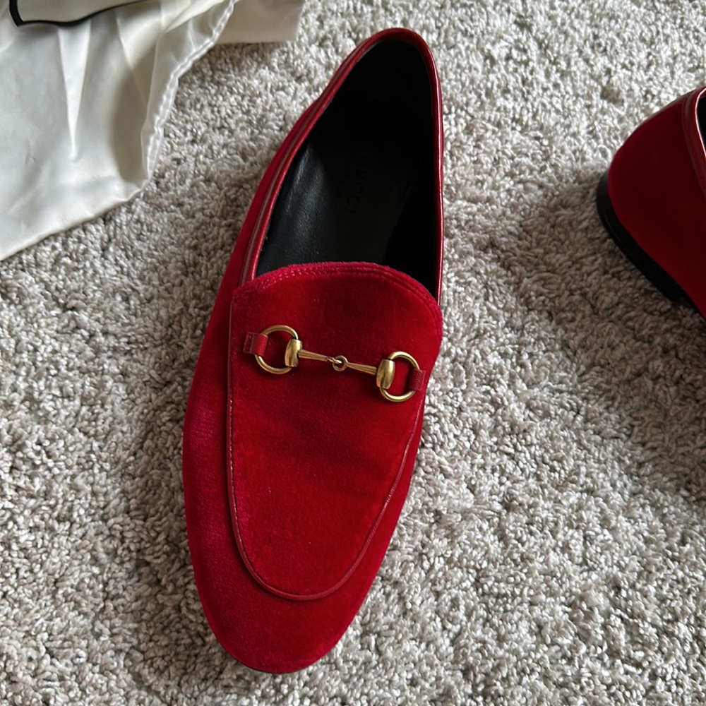 Red Gucci loafers. - Picture 6 of 10